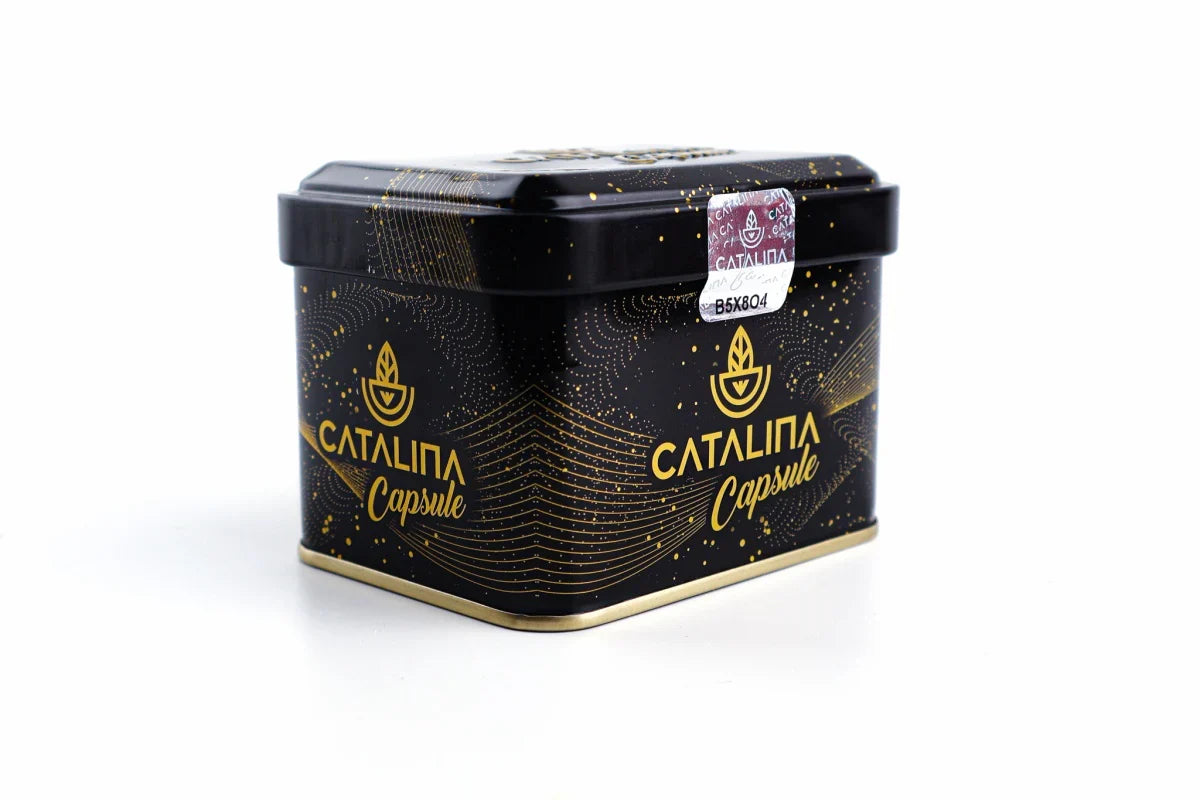 Catalina Detox Capsule tin packaging, angled view
