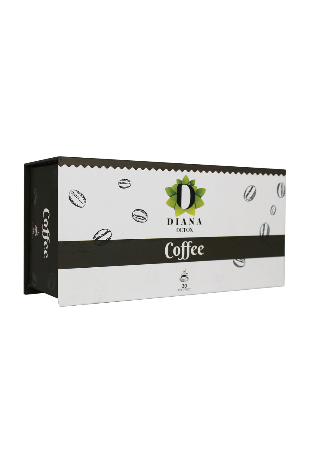 Diana Coffee box packaging, alternate angled view