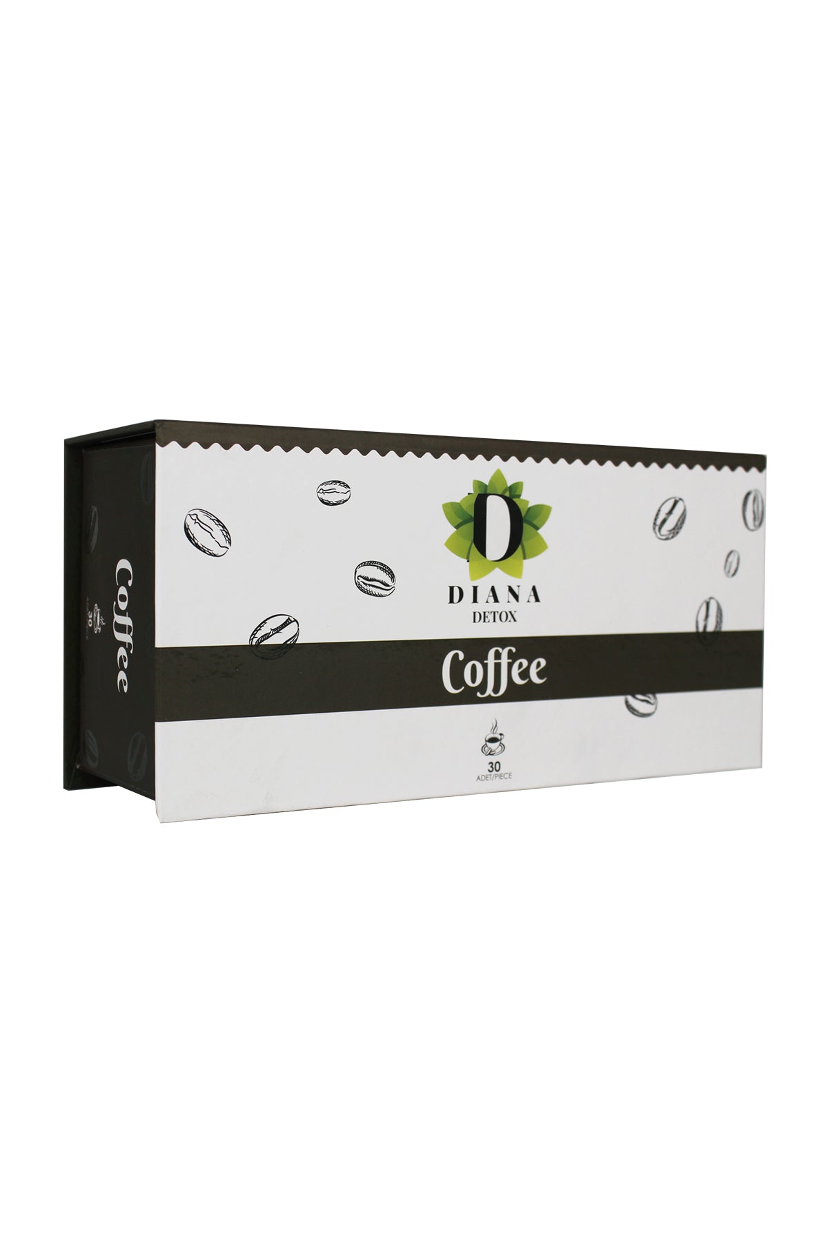 Diana Coffee box packaging, alternate angled view